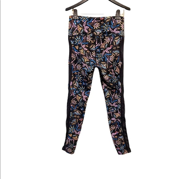 Free People Movement Liza Illusion Mosaic Floral Print High Rise Mesh Leggings - Picture 2 of 7